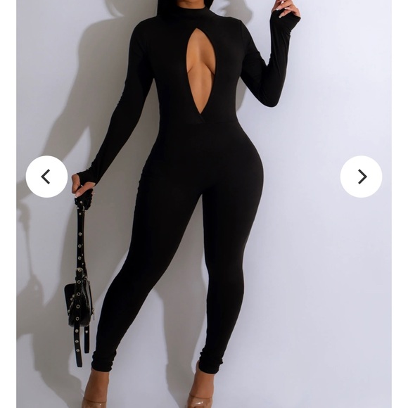 Black Cotton Jumpsuit - Picture 2 of 2